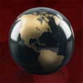 Marble Globe Award/ Black - 3"